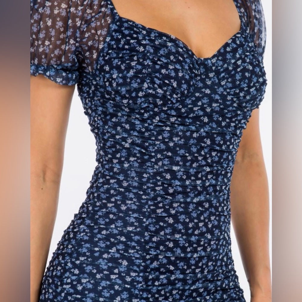 Dainty Hooligan Navy Blue Floral Mini Dress - Small NWT